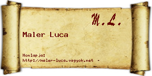 Maler Luca névjegykártya